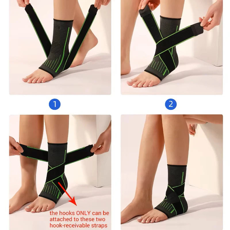LHU Pressurized Ankle Protector Ankle Brace Support Nylon Knitted Elastic Sleeve For Gym Basketball Running