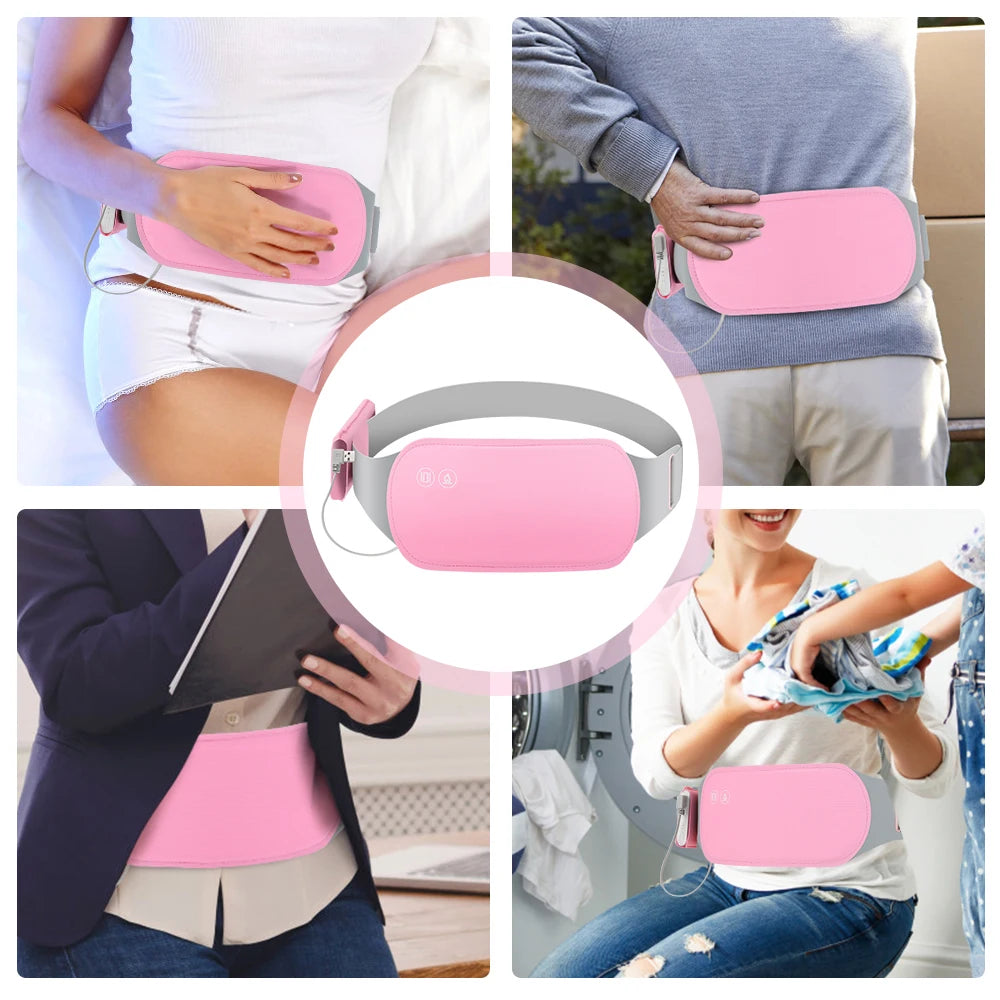 PASTSKY Menstrual Massager Belt With Heating And Vibrating Waist Warmer
