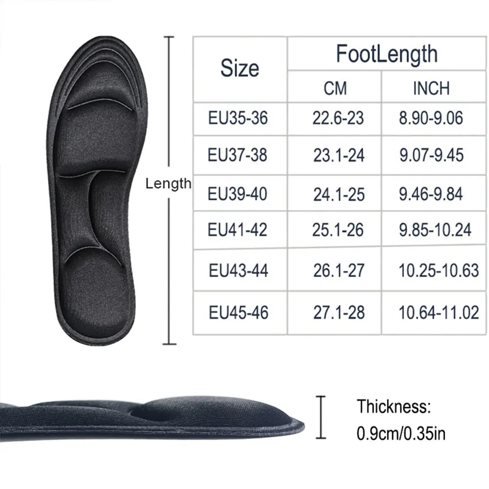 Cosyleecn 4 Pack 5D Memory Foam Insoles For High Heels