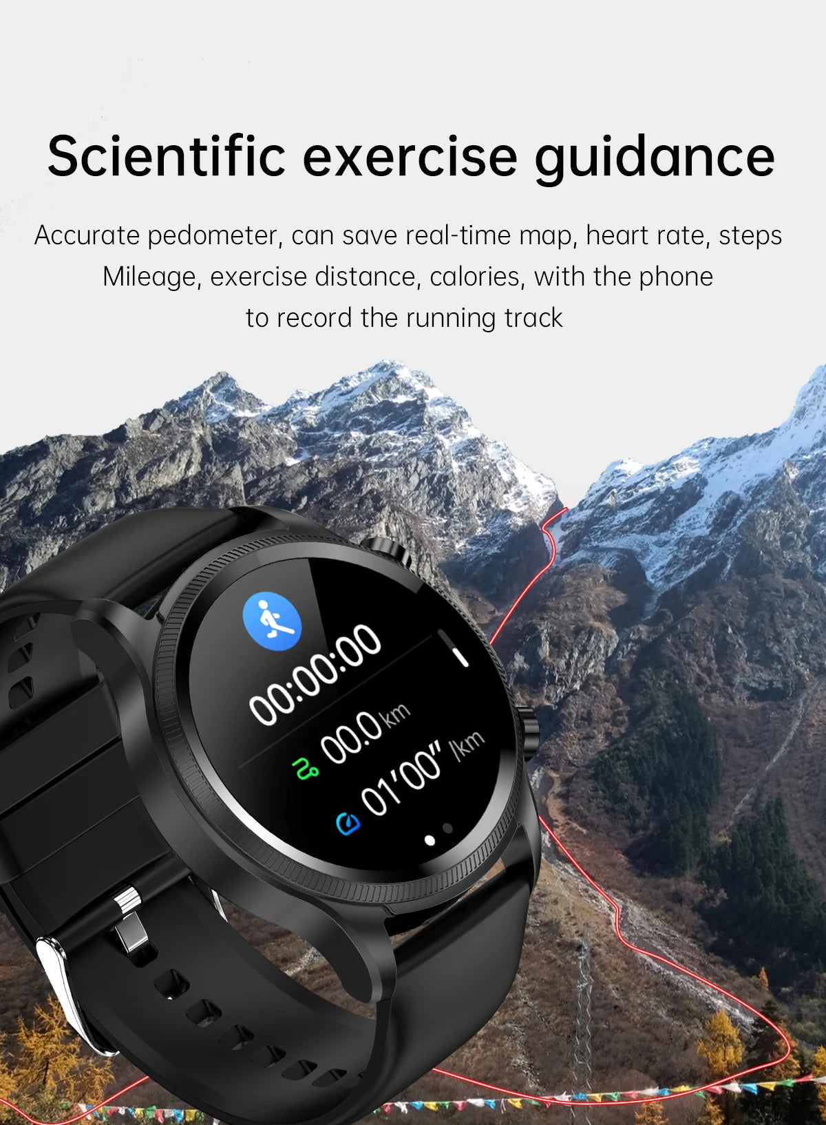 ECG Smart Watch Heart Rate Blood Pressure Blood Oxygen Monitoring