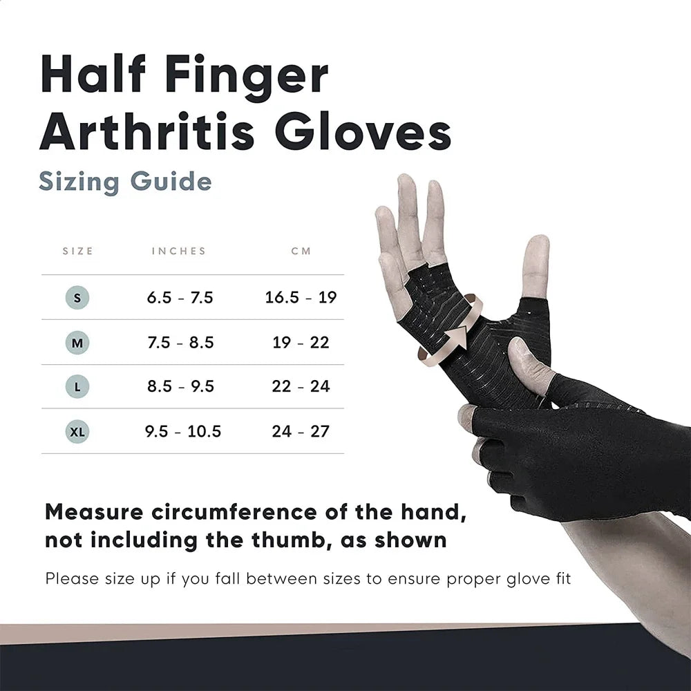 Sposafe Copper Compression Arthritis Gloves Fingerless for Carpal Tunnel