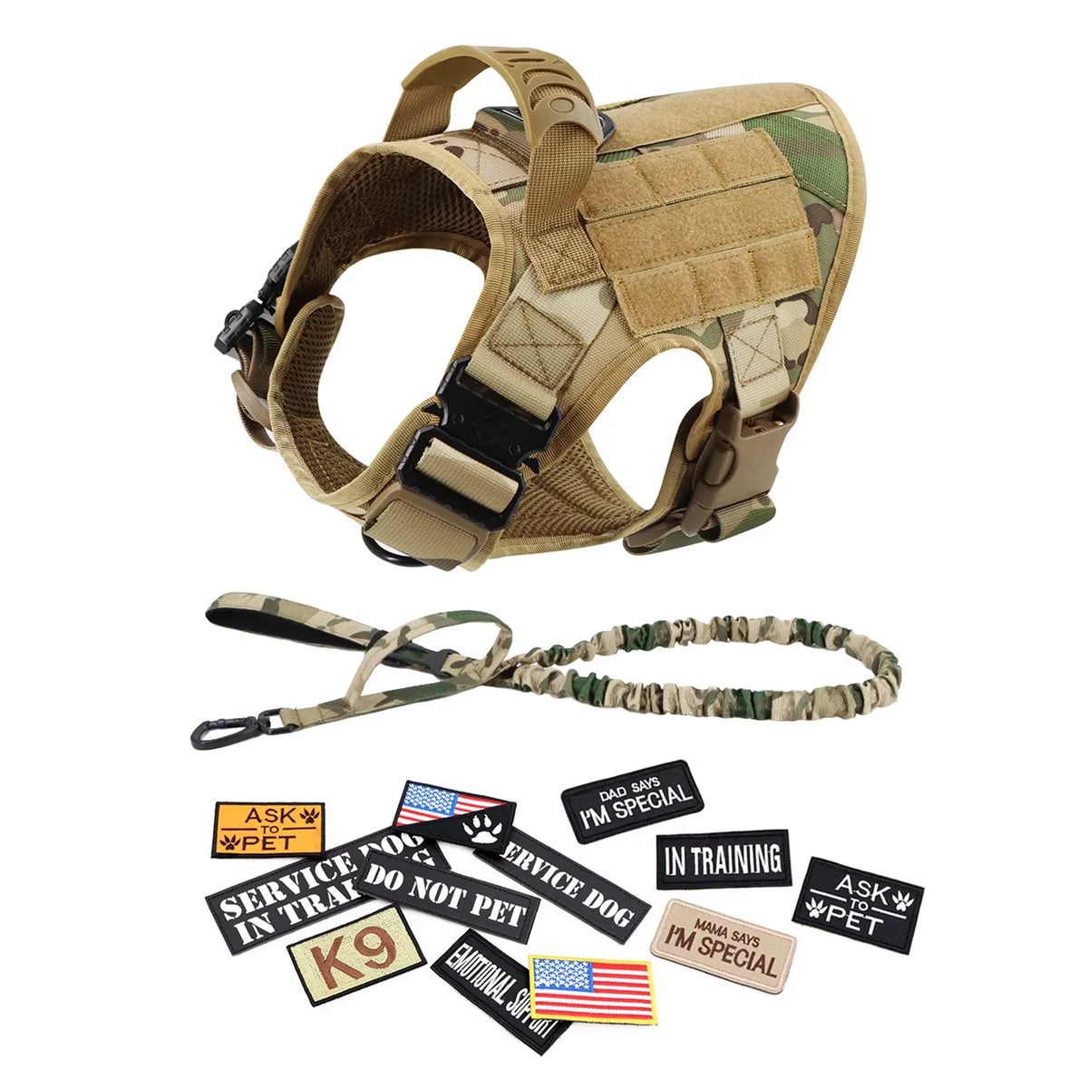 Tactical Padded Nylon Dog Harness Vest For Training