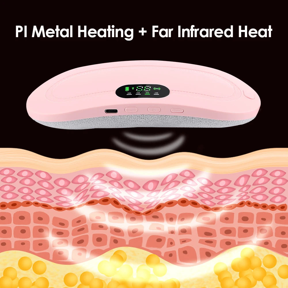 PASTSKY Menstrual Massager Belt With Heating And Vibrating Waist Warmer