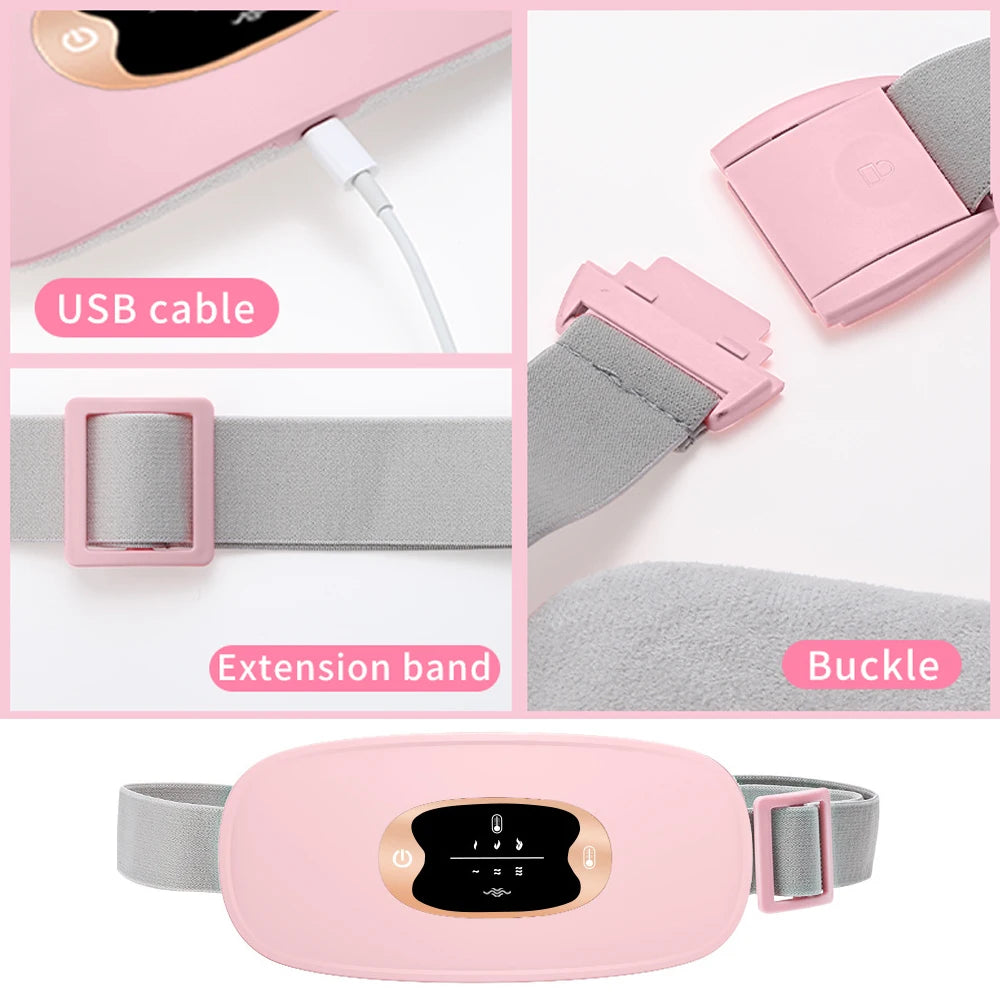 PASTSKY Menstrual Massager Belt With Heating And Vibrating Waist Warmer