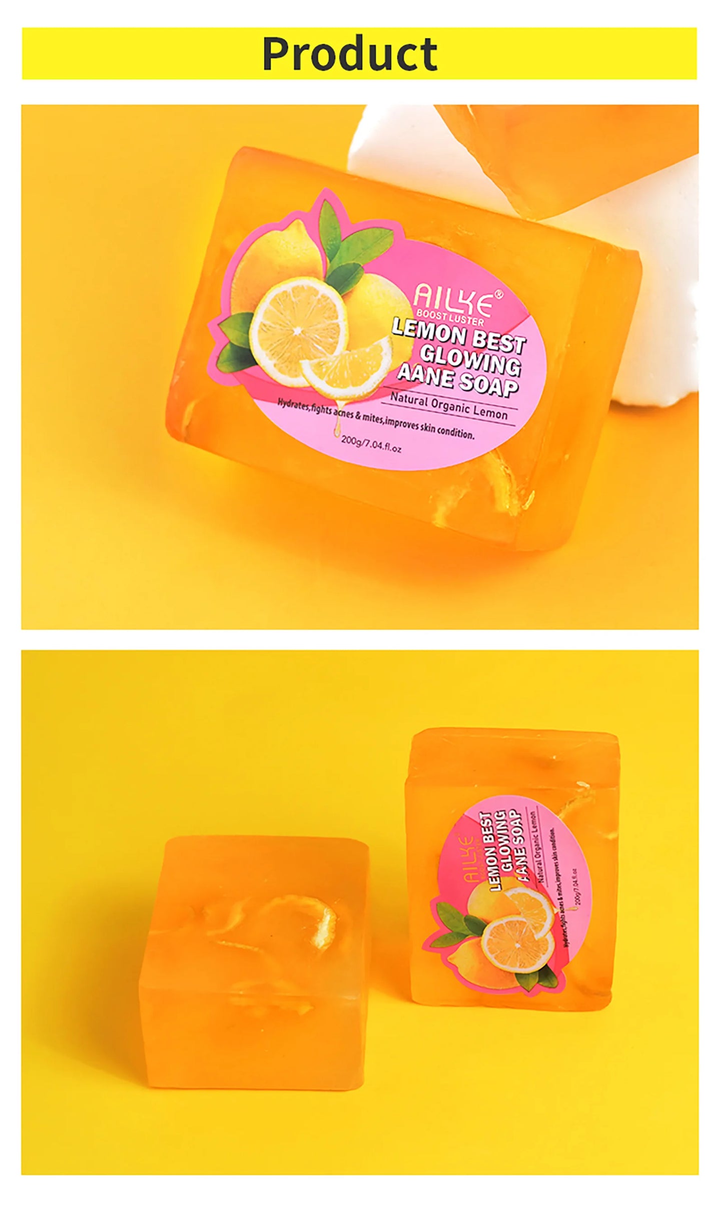 AILKE Dark Spots Acne Remover Soap Bar Lemon Extract