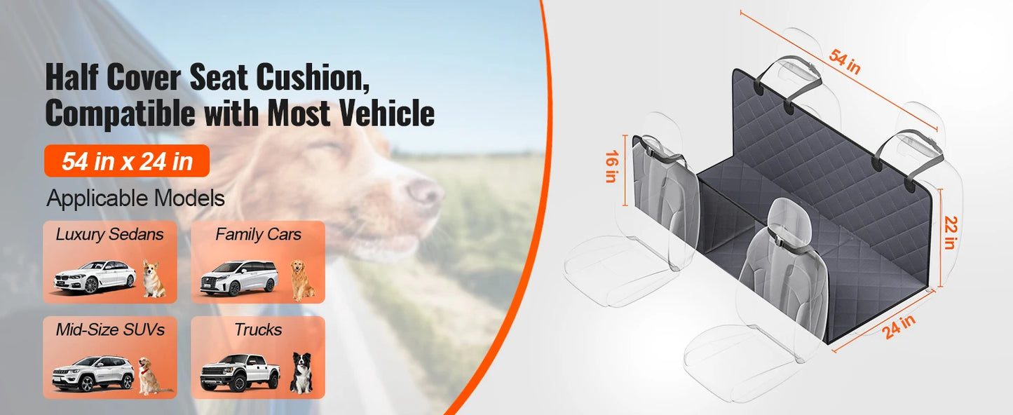 SucceBuy Back Seat Extender for Dogs Dog Hammock for Car Back seat Waterproof Hard Bottom Dog Car Seat Cover for Back Seat