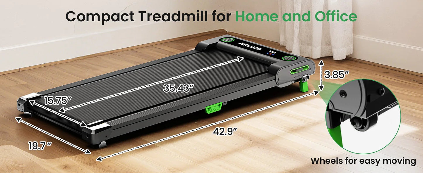 AKLUER 4-In-1 Home Office Walking Treadmill, 2.5 HP Incline Under Desk, Remote Control LED Display