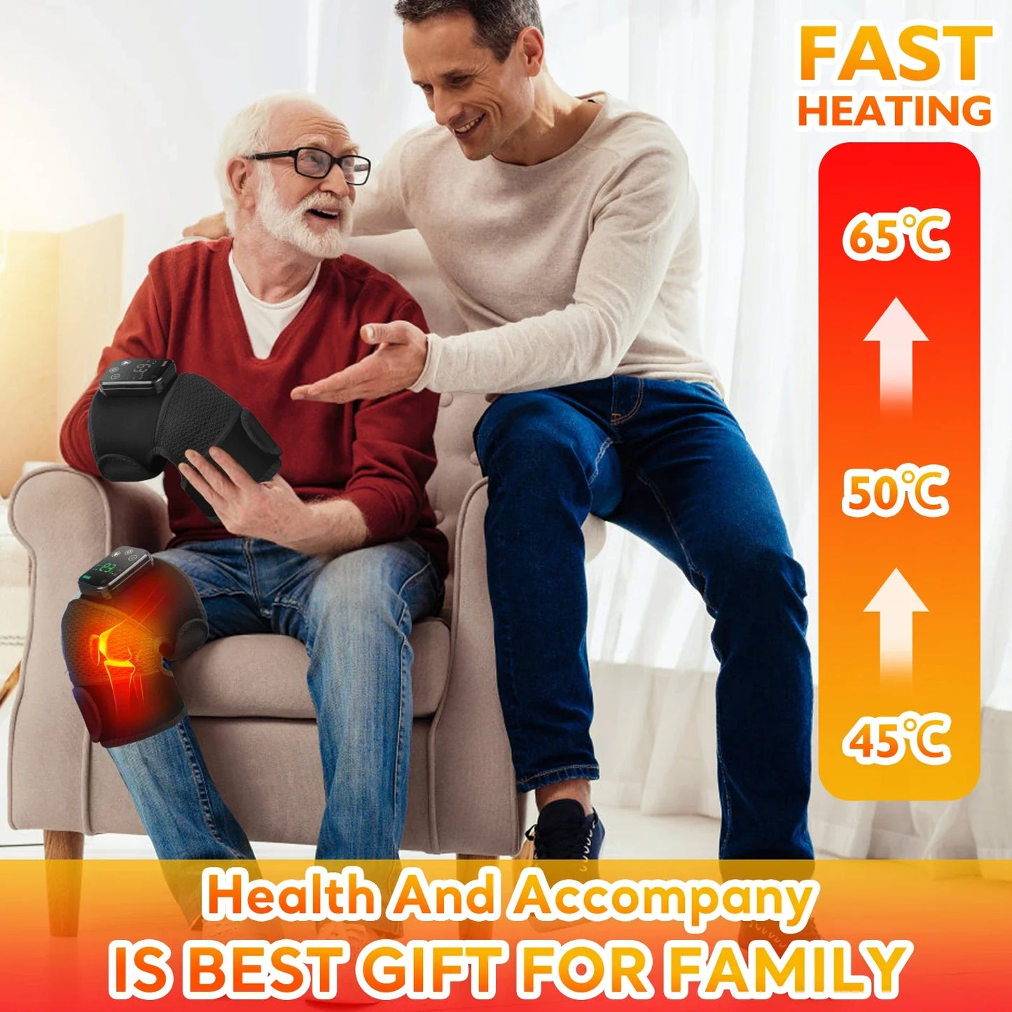 PASTSKY Electric Heating Knee Massage Instrument Cordless Hot Pad