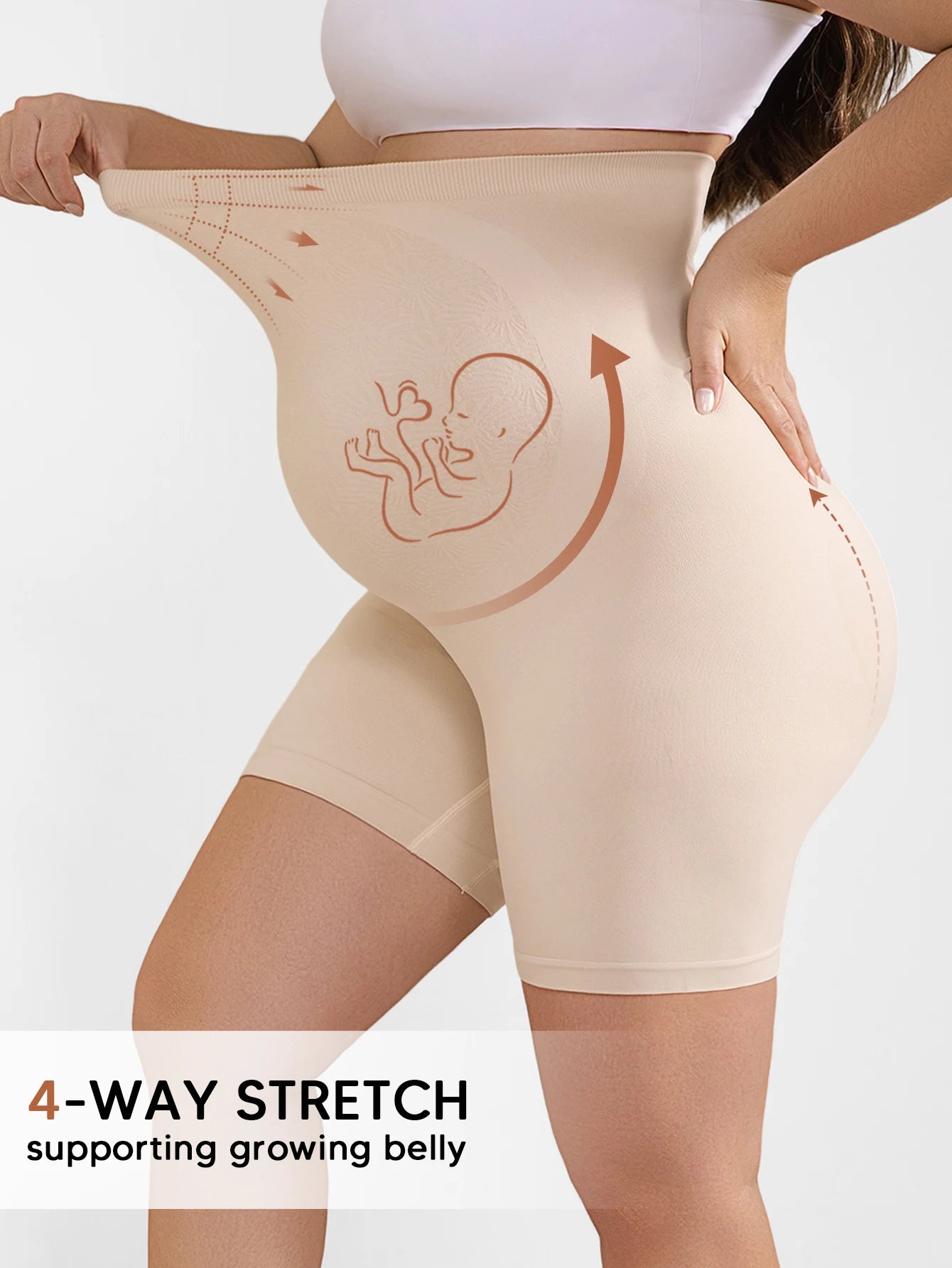 Maternity Yoga Shorts High Waisted Over The Belly For Workout