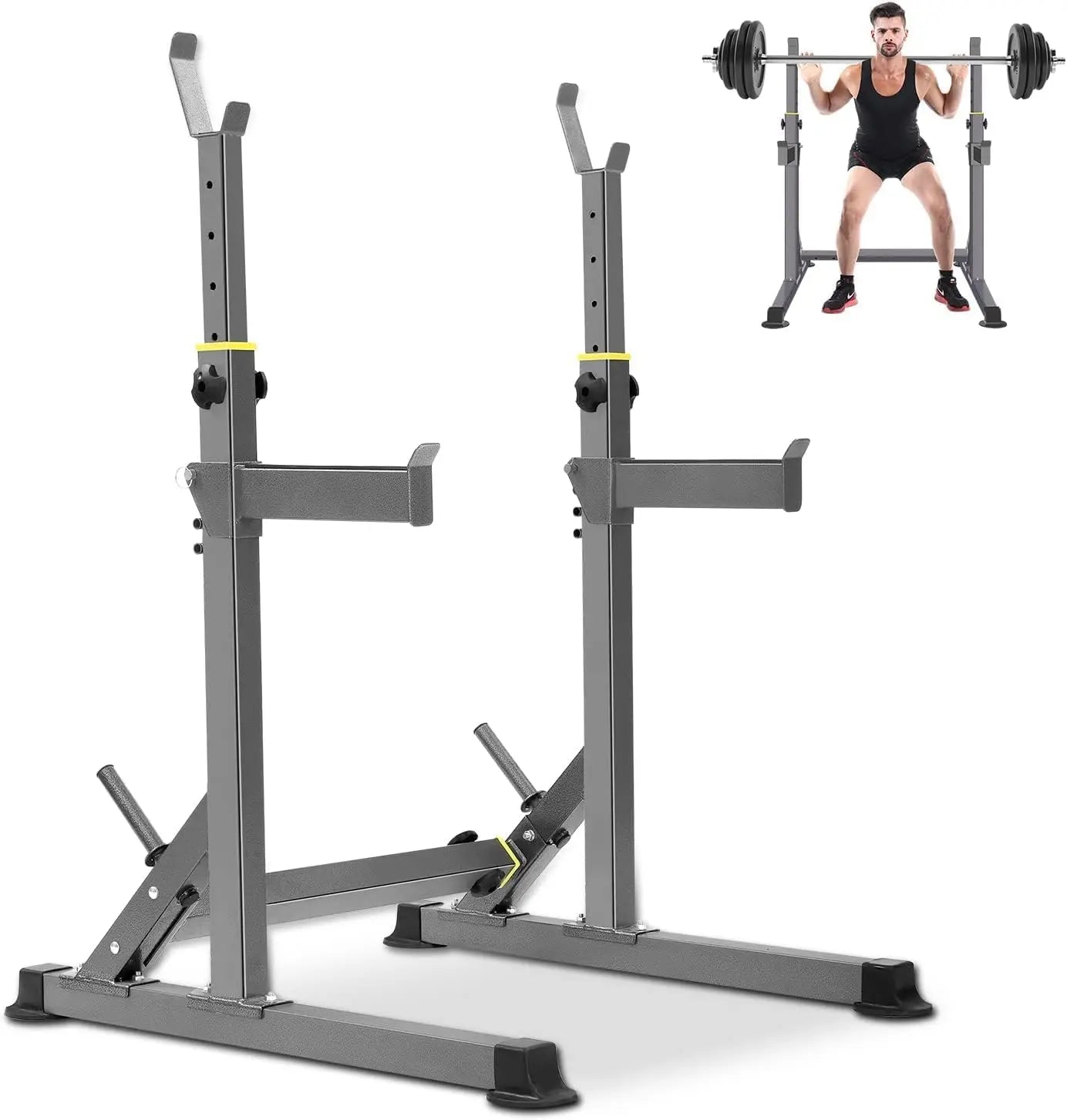 Adjustable Squat Rack And Multifunction Barbell Stand For Home Gym