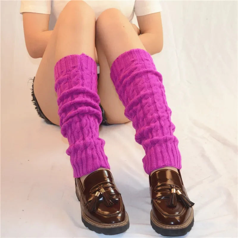 Toporchid Women Leg Warmers Knitted Acrylic Knee Pad Socks WinterThermalInsulated
