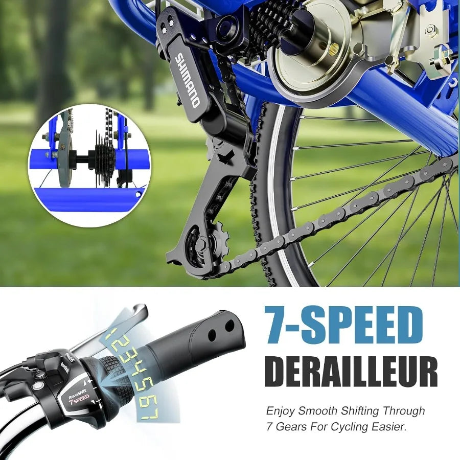 XMSJ Adult Tricycle With Shopping Basket Aluminum Frame