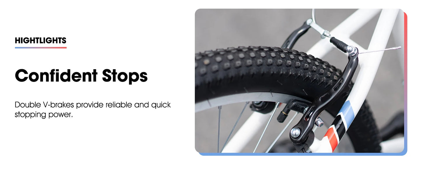 HILAND Mountain Bike Unisex 18 Speed Carbon Steel Frame