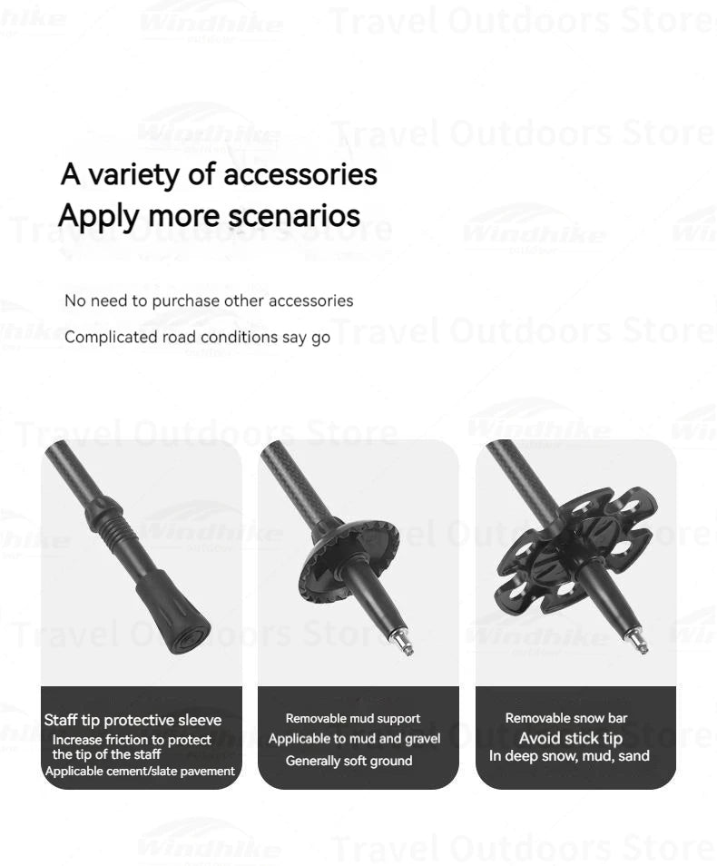 Naturehike Carbon Fiber Telescopic Trekking Pole Outdoor Hiking