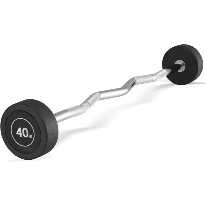 Fixed Barbell and Pre Loaded EZ Curl Bar PVC Weight Set for Strength Training Equipment
