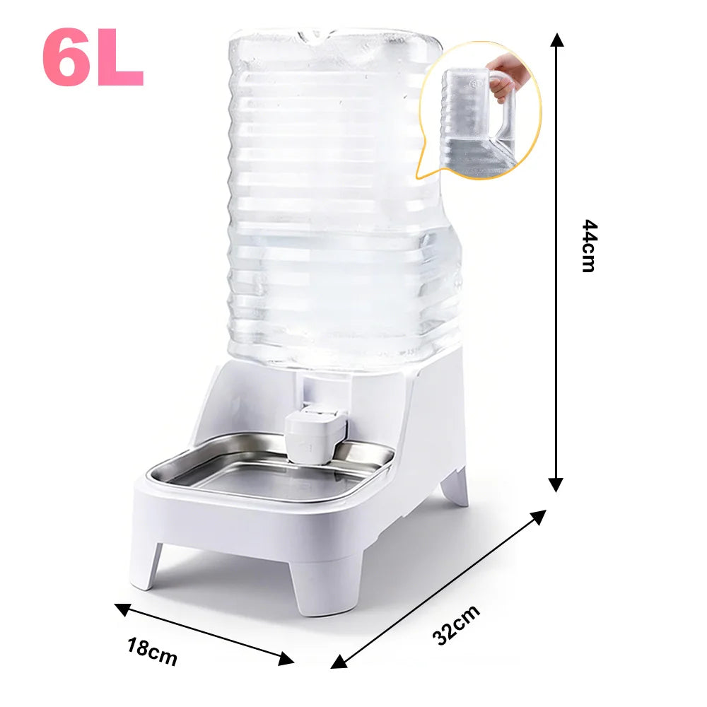 NITYERS Gravity Fed Pet Water Dispenser With Stainless Steel Bowl