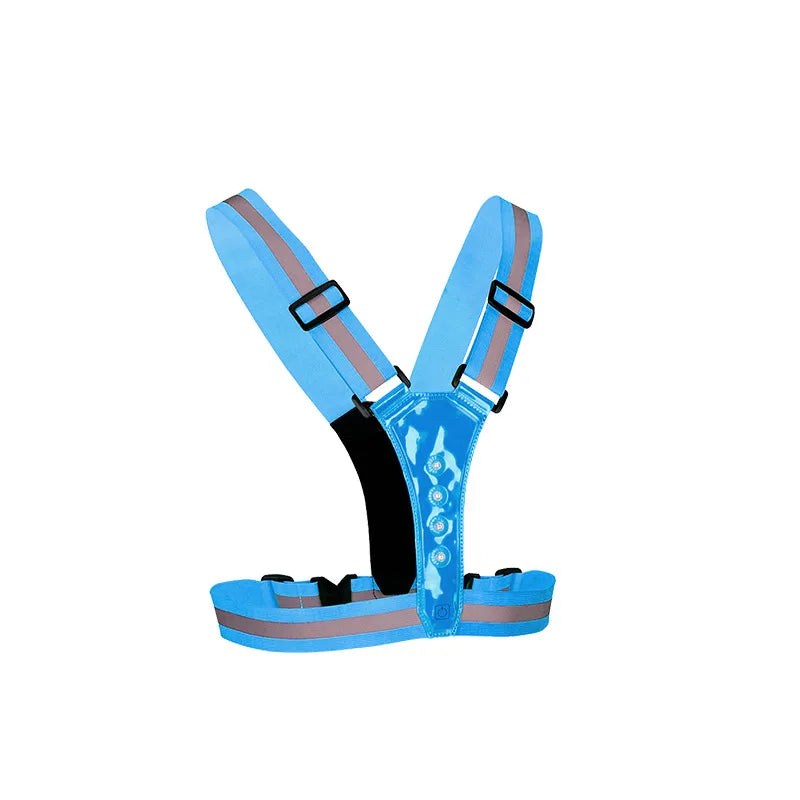 LED HighVisibility Reflective Safety Vest Nighttime Running Cycling Apparel Adjustable