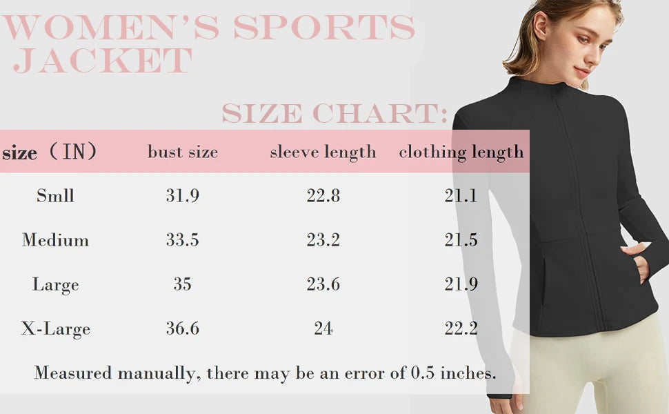 Women's Lightweight Yoga Jacket with Zipper Pockets and Thumb Hole