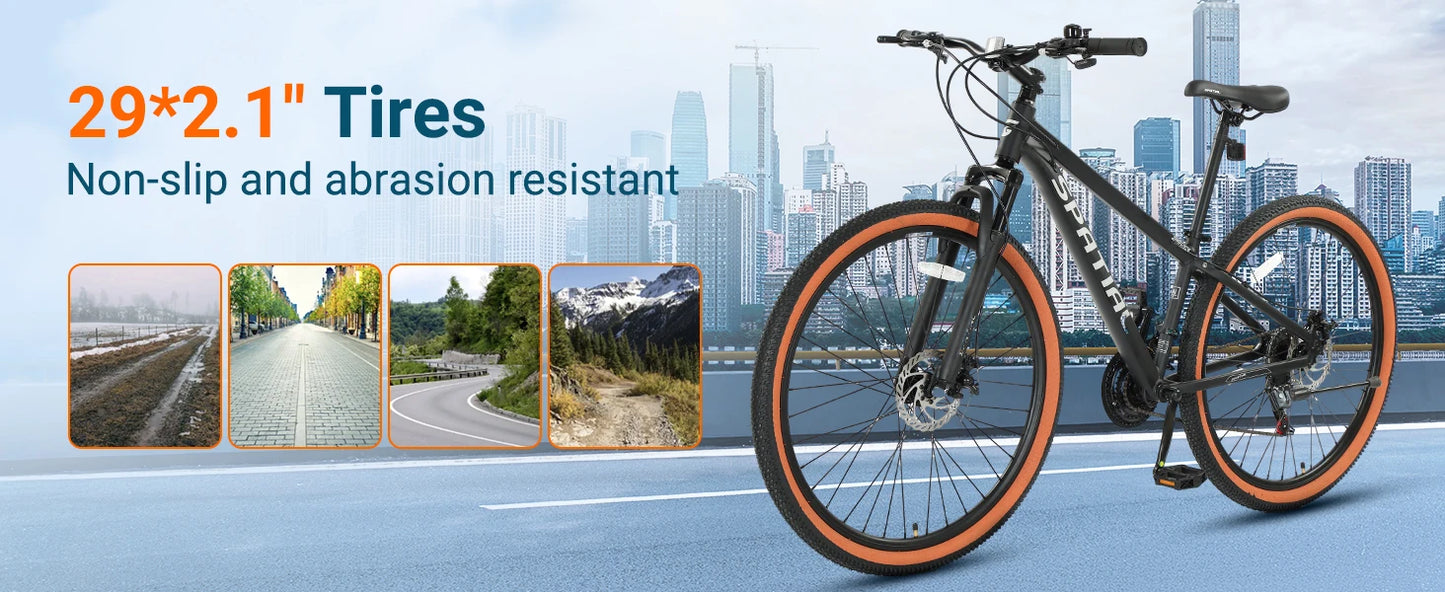 Spatial Mountain Bike Unisex 21 Speed HighPerformanceSeries AluminumAlloy DualDiscBrakes