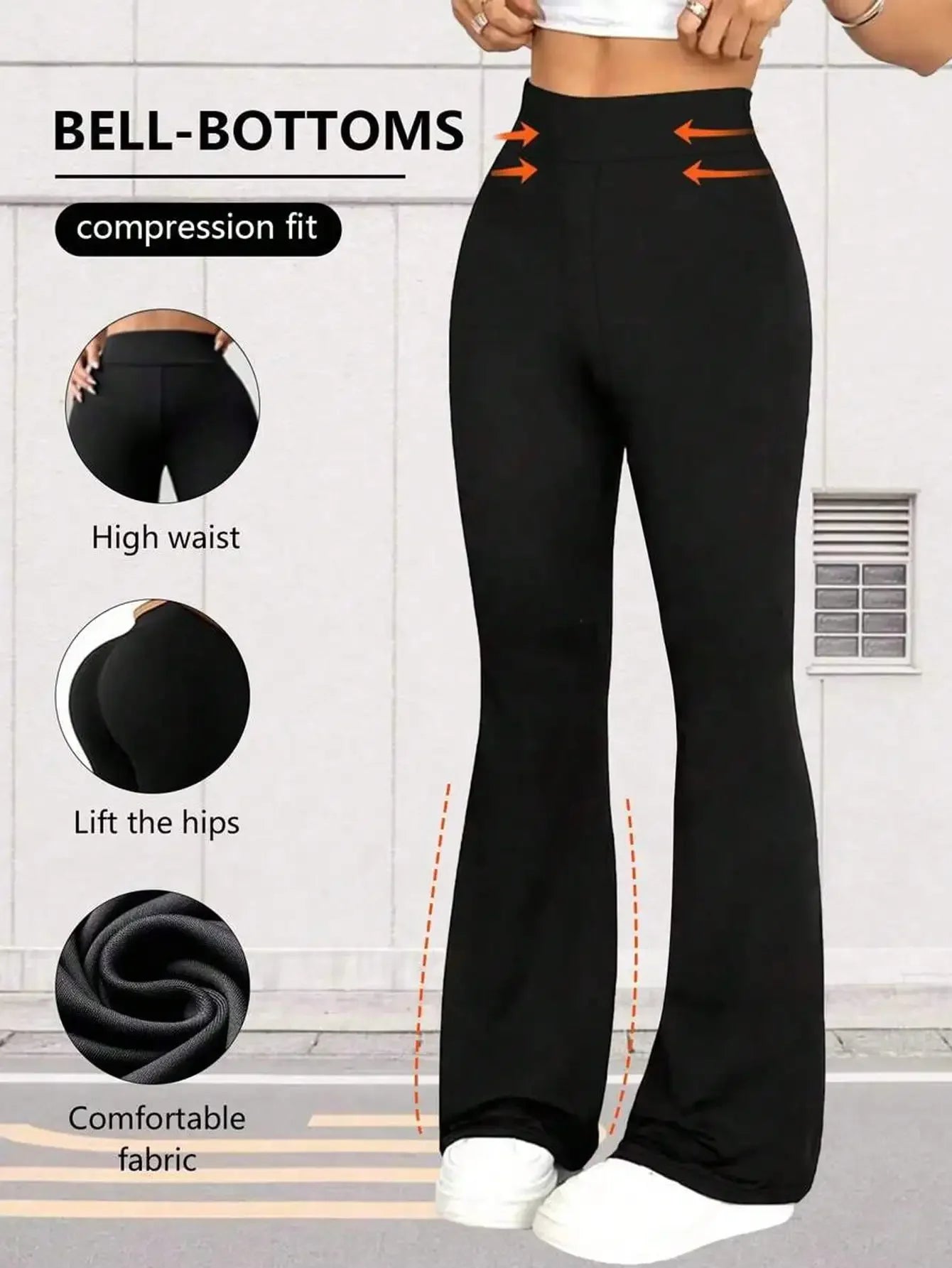 Womens High Waist Flare Yoga Pants Wide Leg Casual Leggings