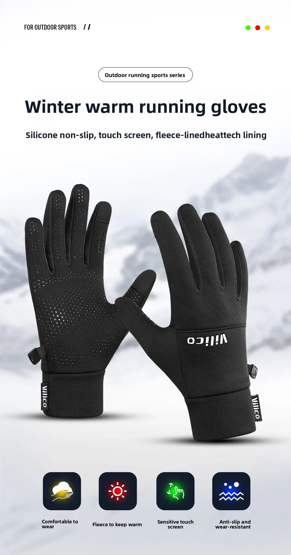 Cycling Gloves Full Finger Touch Screen Non-Slip For MTB Road