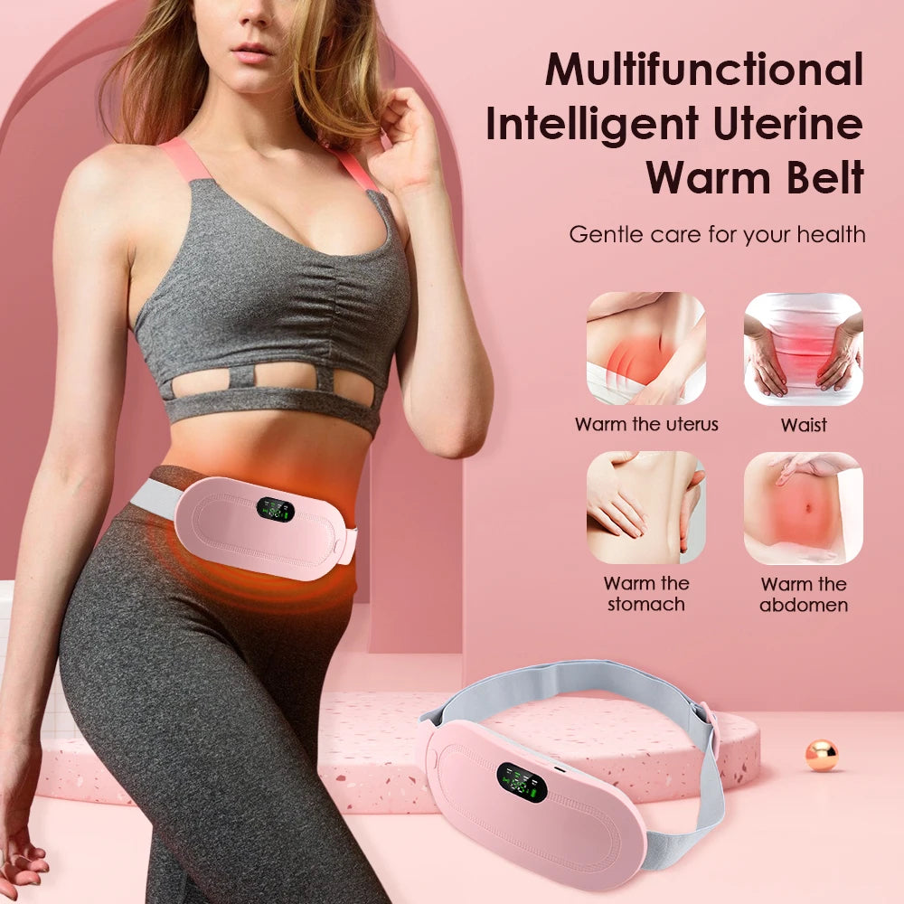 PASTSKY Menstrual Massager Belt With Heating And Vibrating Waist Warmer