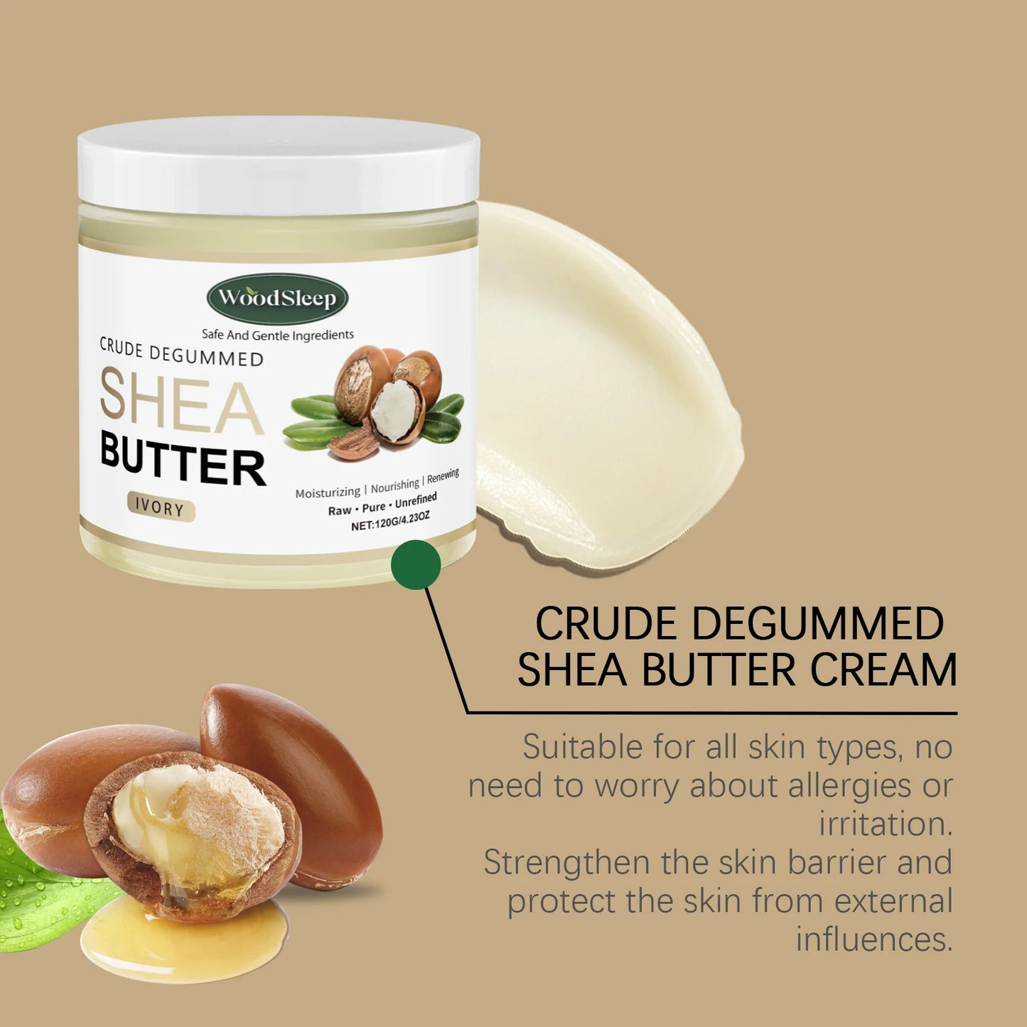 Woodsleep Shea Butter Moisturizing Cream for Face and Body