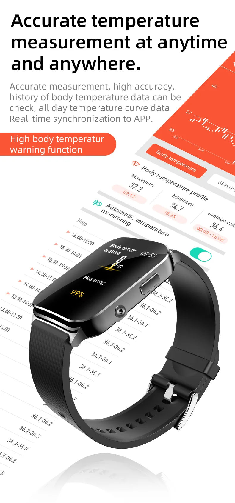 H Band ECG HRV Smart Watch With Heart Rate Monitor