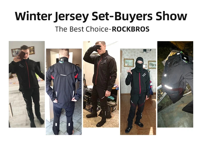 ROCKBROS Winter Cycling Jacket Thermal Windproof Jersey for Men Women