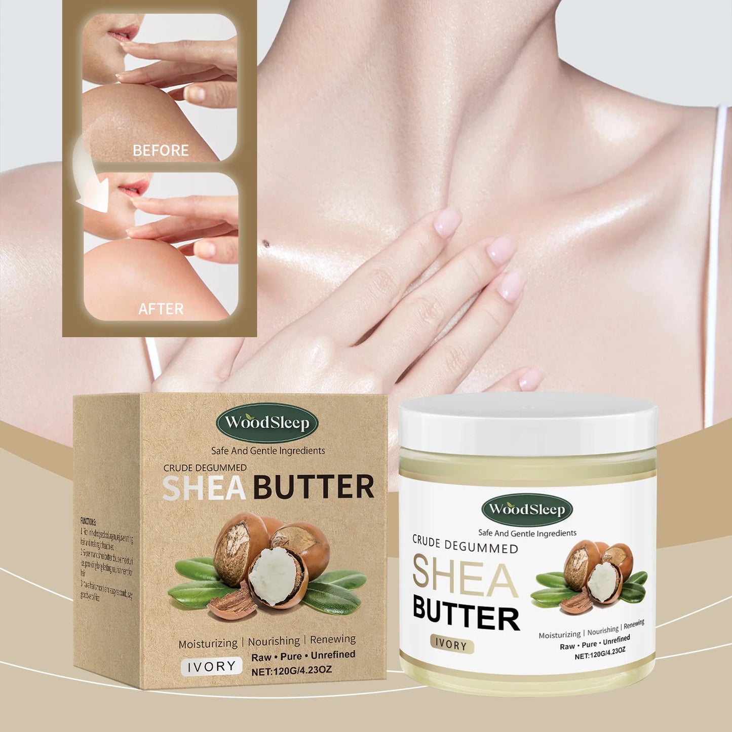 Woodsleep Shea Butter Moisturizing Cream for Face and Body
