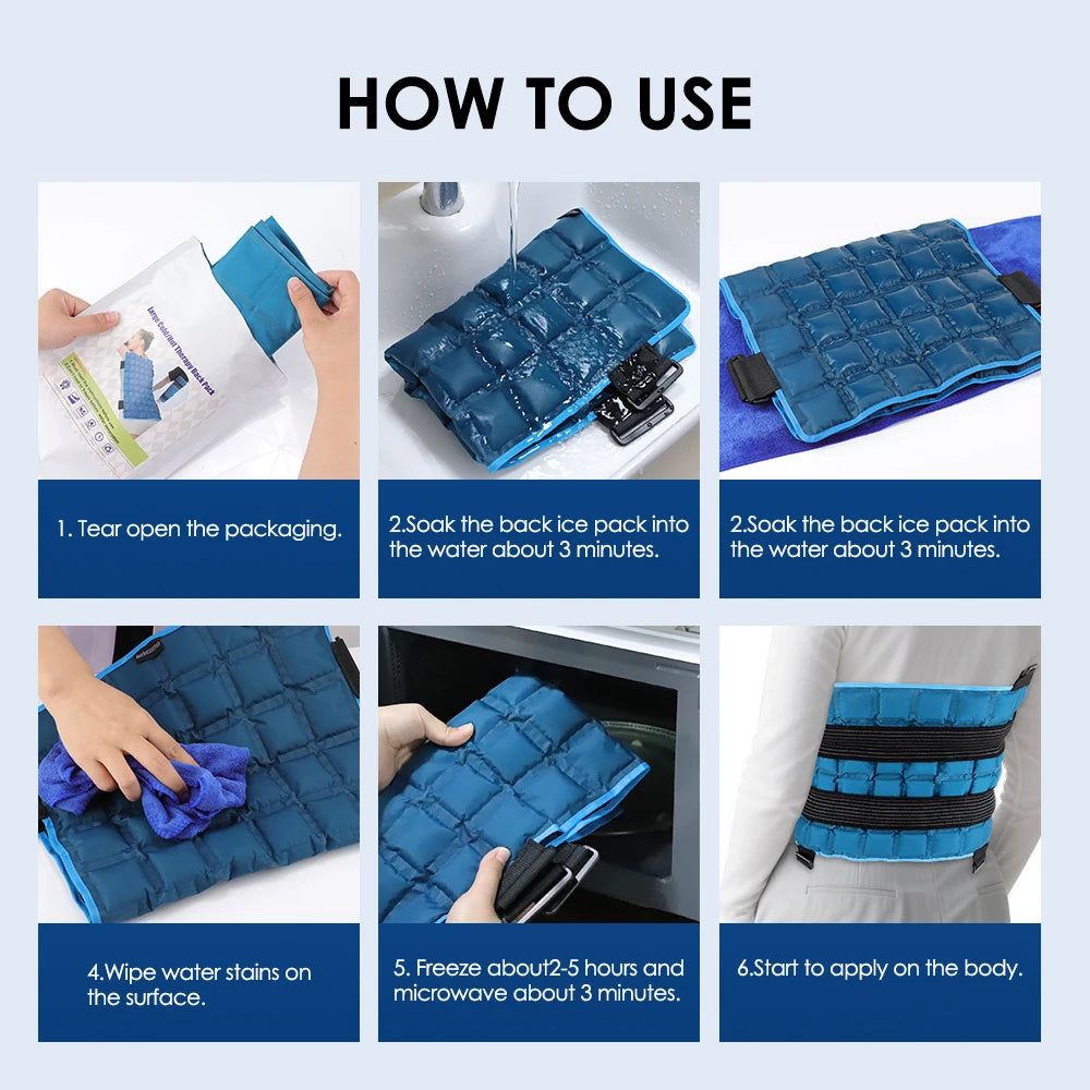 PastSky Ice Pack for Back Shoulders Reusable Water Cushion Pad