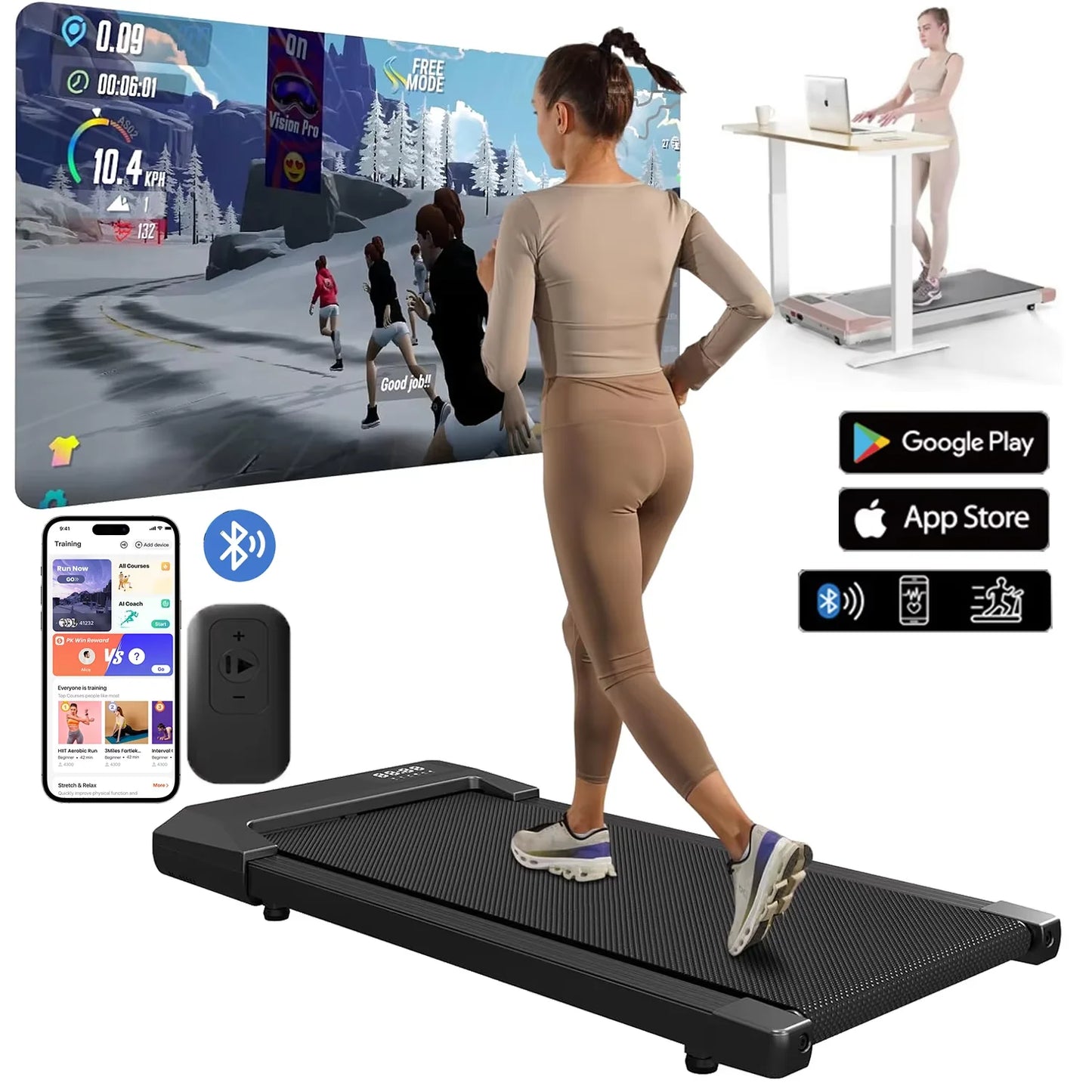 None Treadmill 2.5HP Home Use Walking Running Machine With LCD