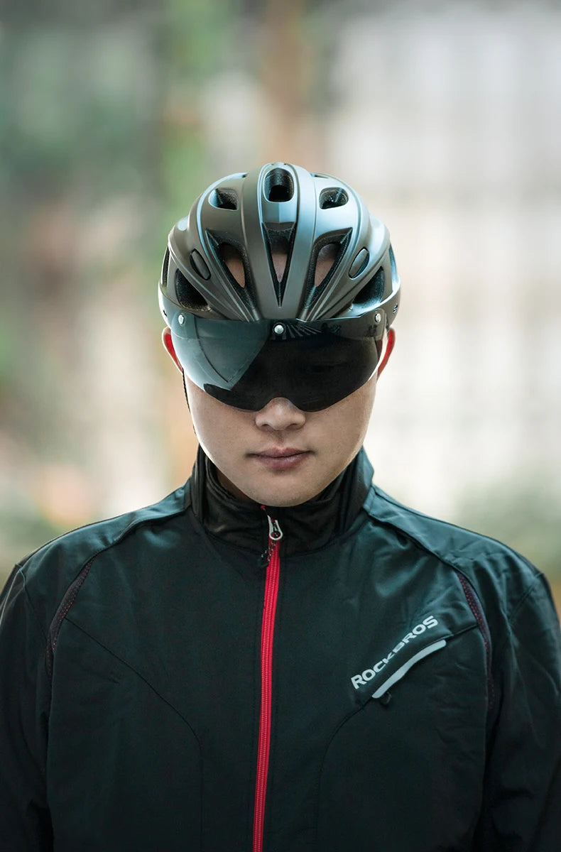 ROCKBROS Cycling Helmet Integrated With Goggles For MTB Road