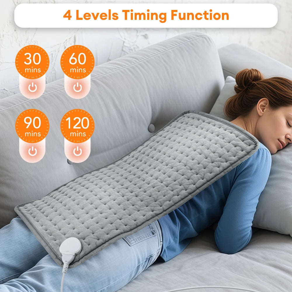PastSky Microplush Electric Heating Pad for Back Abdomen Pain Relief