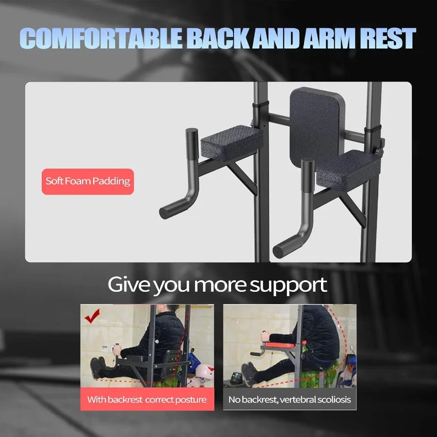 Power Tower Adjustable Height Pull Up and Dip Station