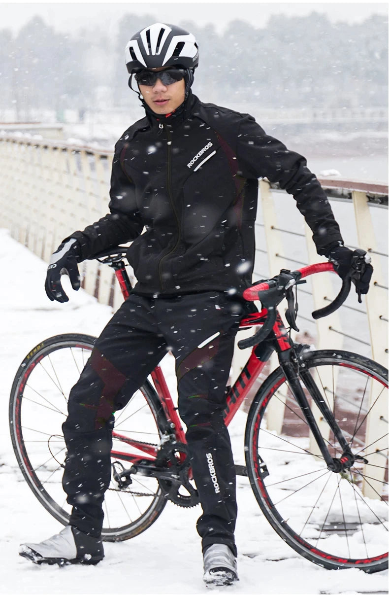 ROCKBROS Winter Cycling Jacket Thermal Windproof Jersey for Men Women