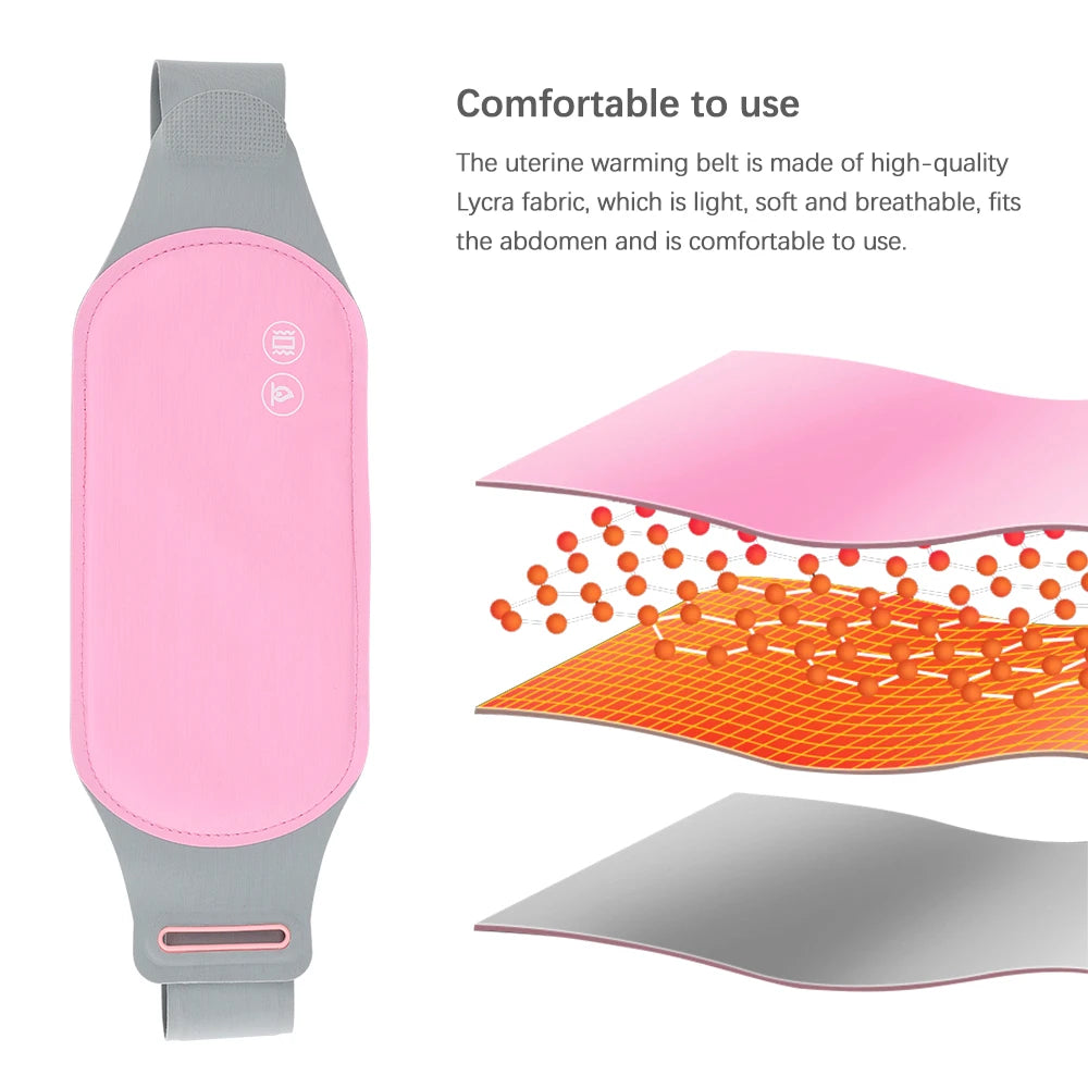 PASTSKY Menstrual Massager Belt With Heating And Vibrating Waist Warmer