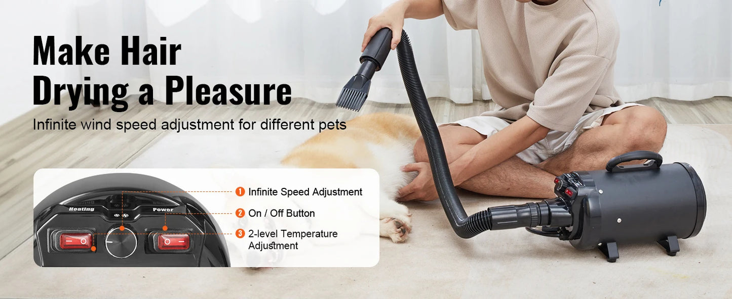 SucceBuy Dog Dryer With Adjustable Speed Temperature Control