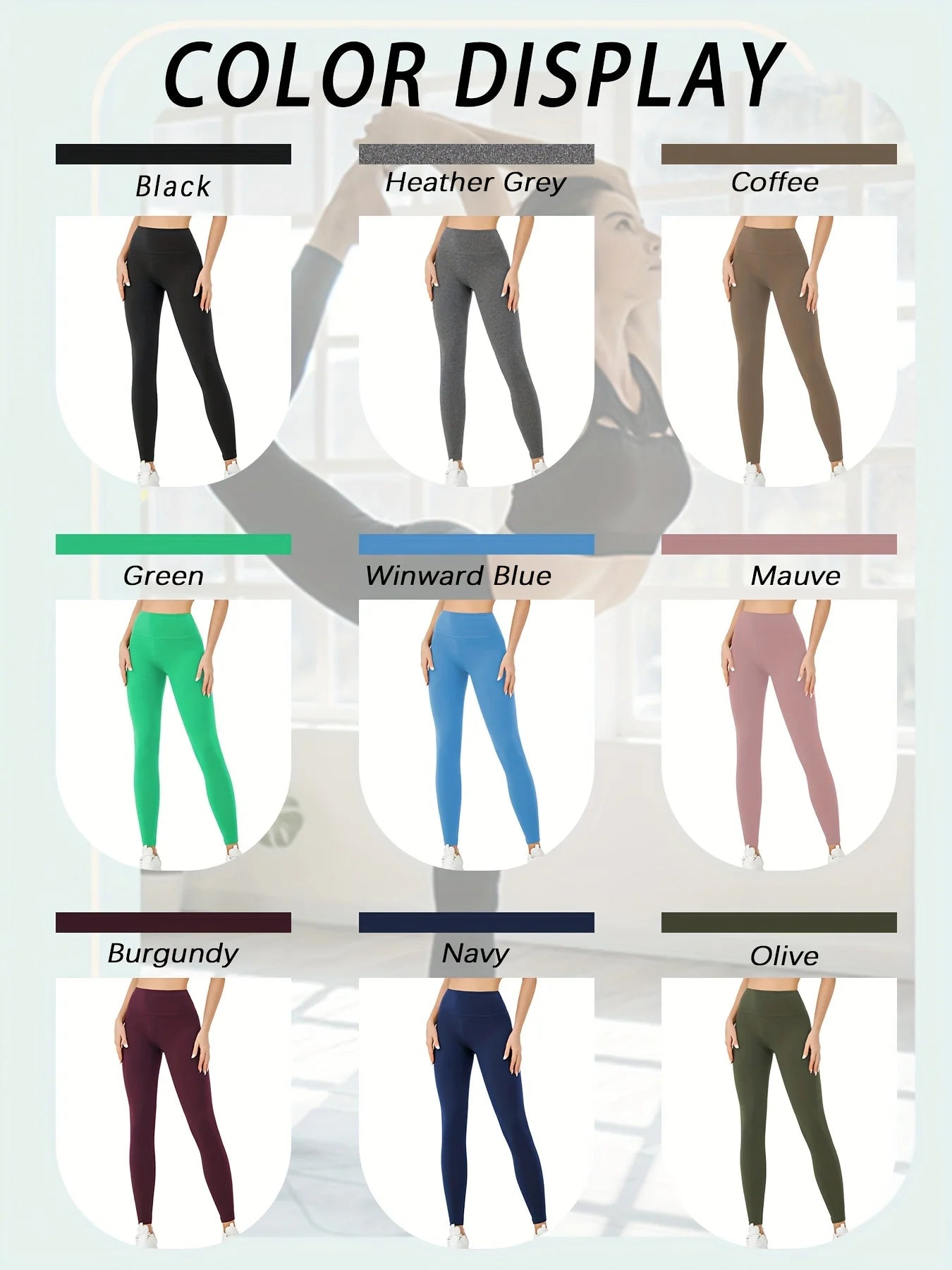 Women's High Waisted Tummy Control Leggings No See Through