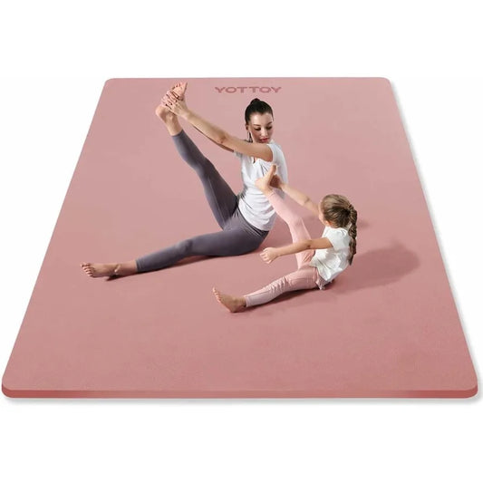 Large Yoga Mat 75 52 1 2 inch Extra Wide TPE Exercise Mat with NonSlip Surface Ideal for Pilates Fitness Training Barefo
