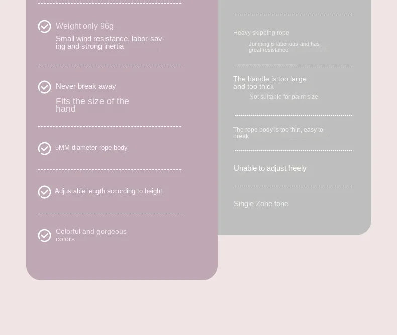 Professional Skipping Rope 88G Racing Jump Rope For Fitness Training