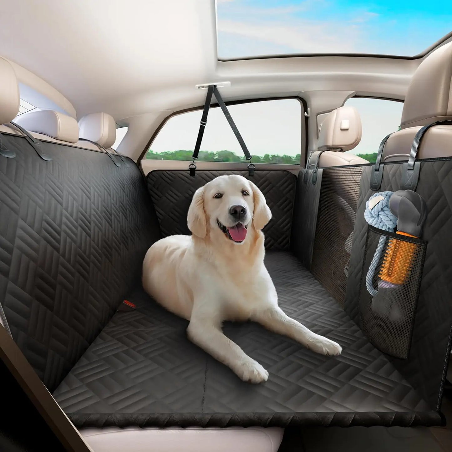 NONECN Rear Seat Dog Cover Hammock Extender Heavy Duty 400 Lbs