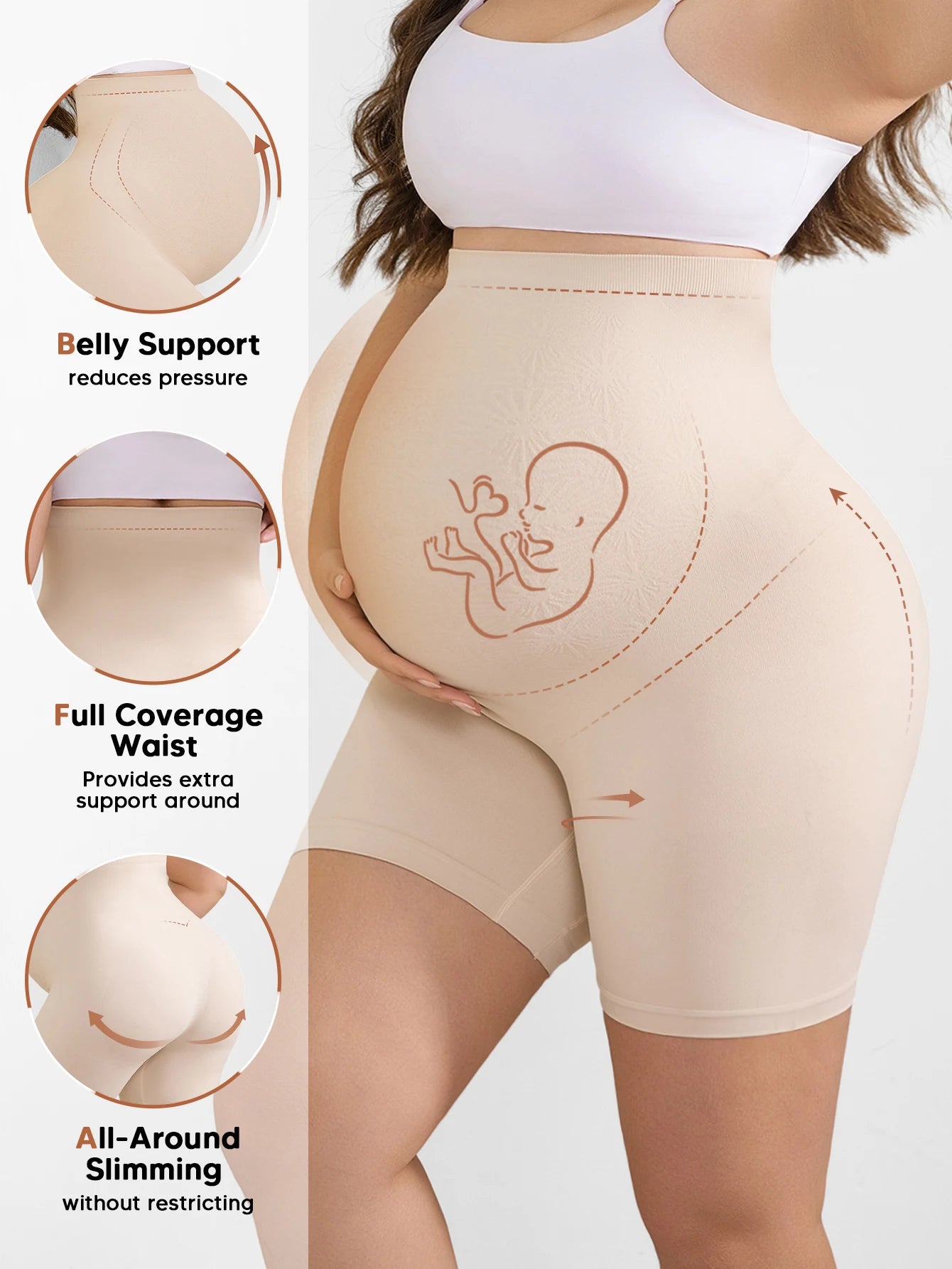 Maternity Yoga Shorts High Waisted Over The Belly For Workout