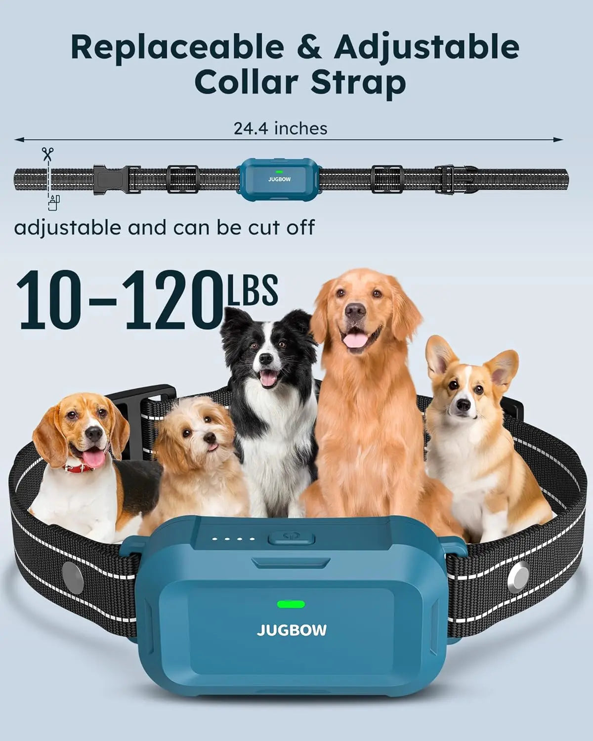 Remote Dog Training Collar, IPX8 Waterproof, Rechargeable, 4 Modes