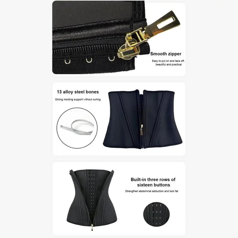 Waist Trainer Corset Girdle With Zipper And Hook Closure For Women