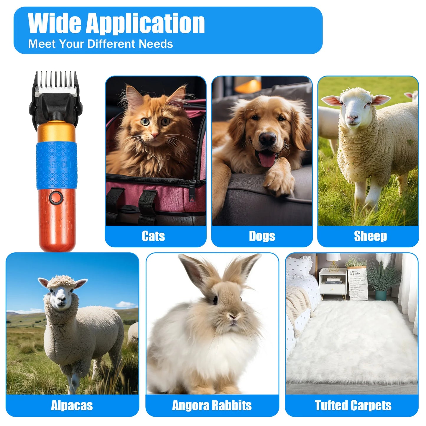 36W Electric Sheep Goat Shears Animal Grooming Shearing Clipper Farm Supply Sheep Goat Shears Pets Dogs Rabbit Shearing Shaver