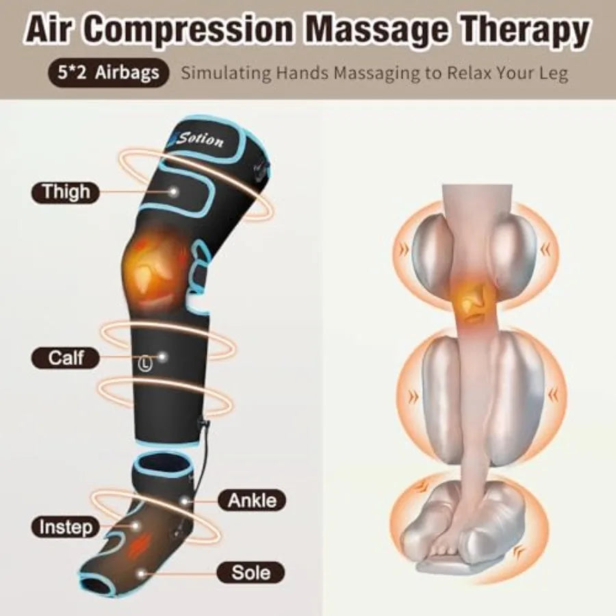 LeG Air Compression Leg Massager With Heat For Pain Relief