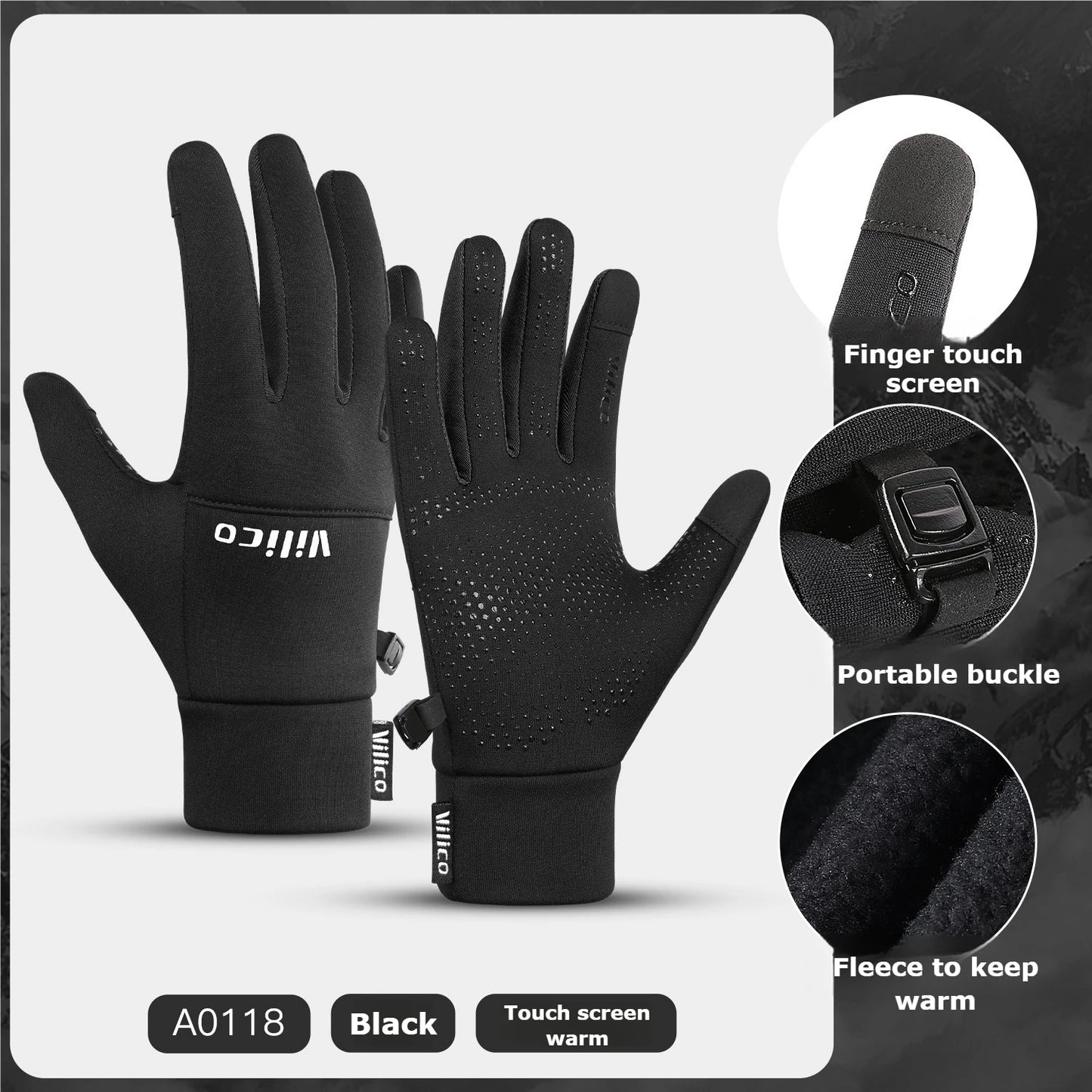Cycling Gloves Full Finger Touch Screen Non-Slip For MTB Road