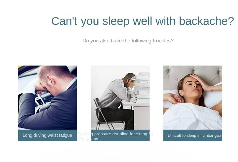 Car Seat Lumbar Cushion Memory Foam Pillow For Back Support In Car