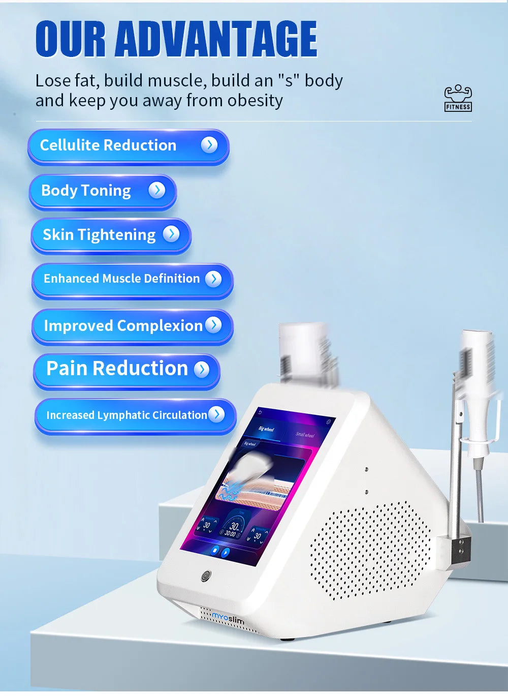 MYOSLIM 6500W 200HZ  Roller Slimming Cellulite Reduction Inner Ball Roller 360 Degree Infrared Vacuum Roller Massage Beauty